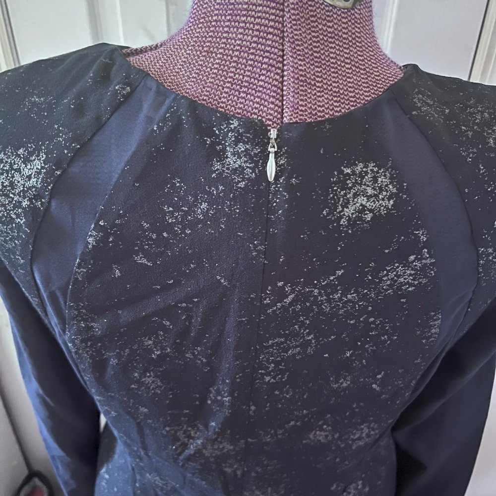 Rebecca Taylor Foil Silk Fit and Flare Dress 10 - Picture 9 of 9